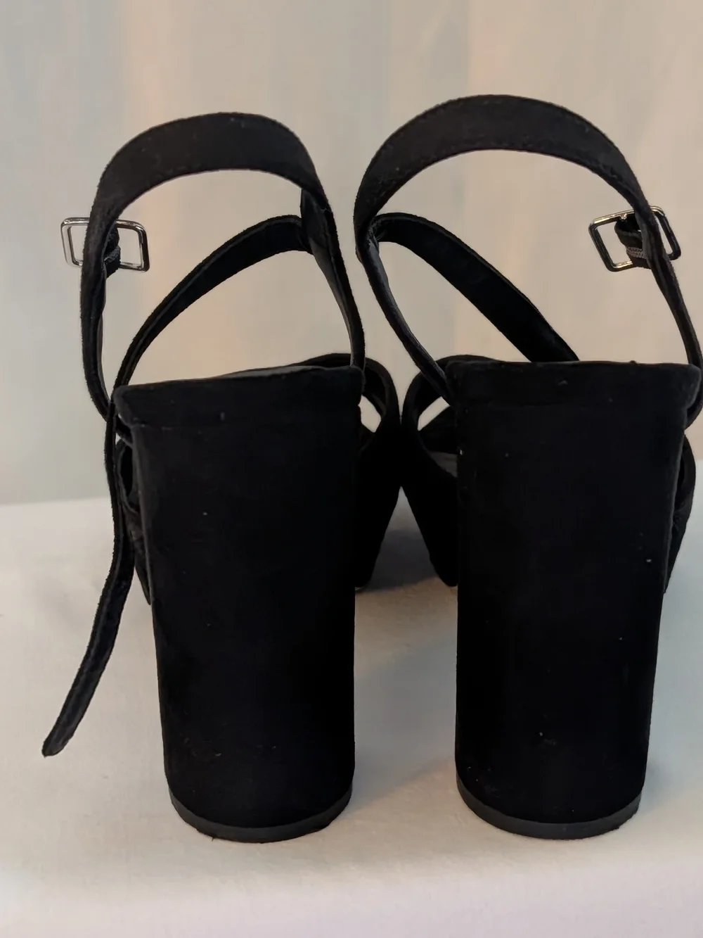 Madden Girl Black Suede Platform Block Heels